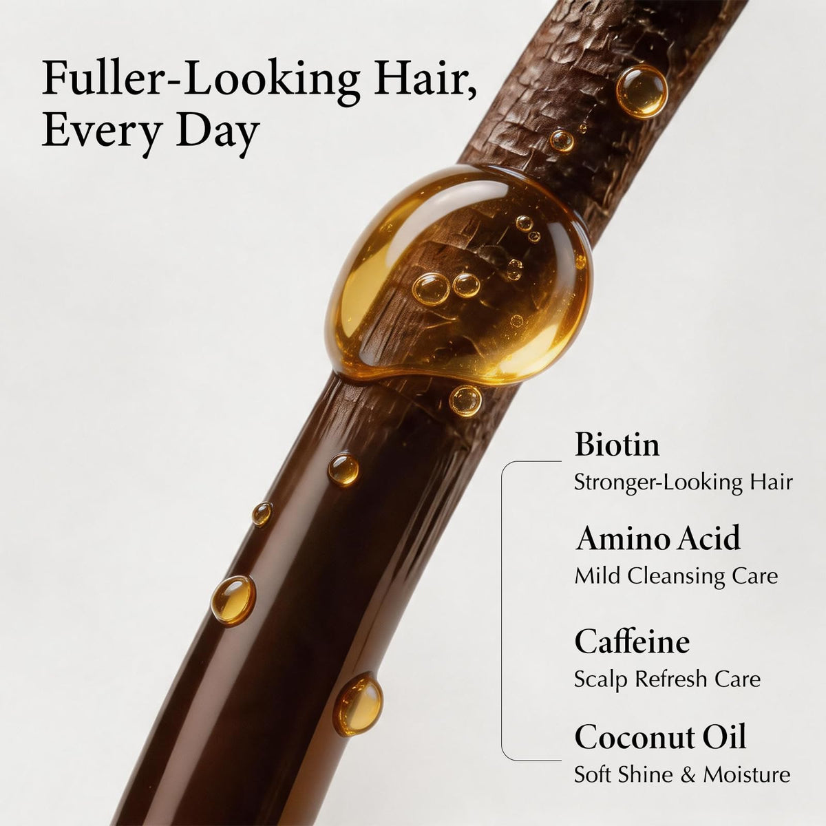 RUOALL label ingredients detail highlighting batana oil and caffeine benefits