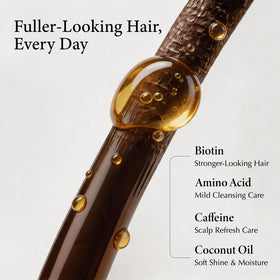 RUOALL label ingredients detail highlighting batana oil and caffeine benefits