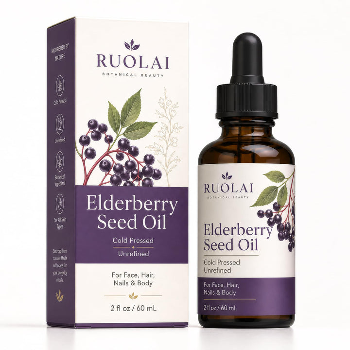 Ruolai front packaging showing 2 oz bottle and label, ideal for travel