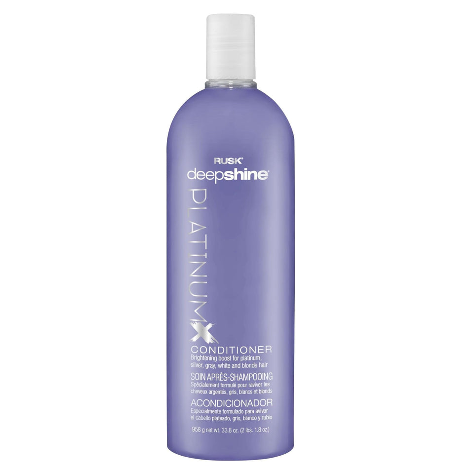 RUSK PlatinumX front bottle shows 33.8 oz size and professional benefit