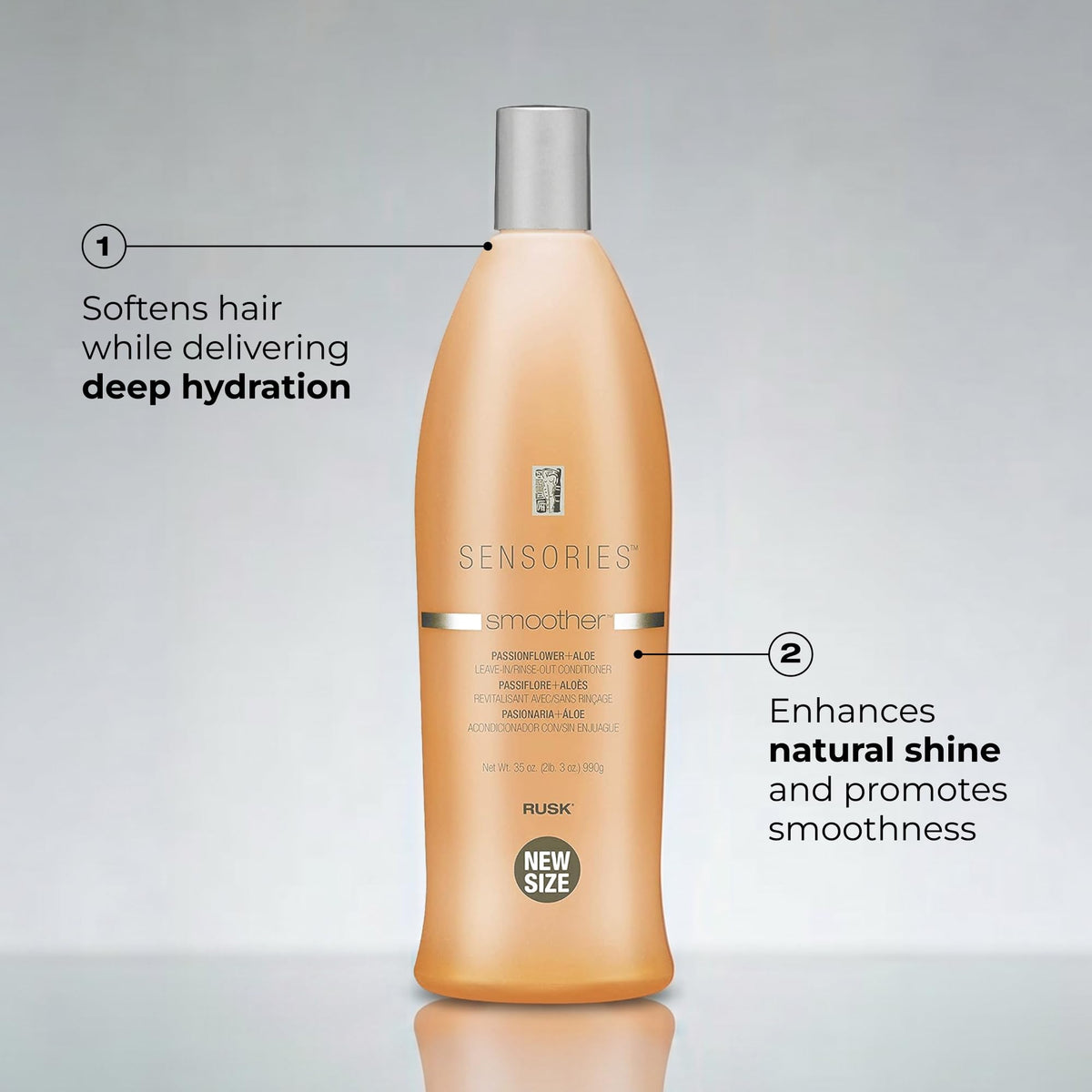 RUSK passionflower and aloe ingredients highlighting natural hydration benefits