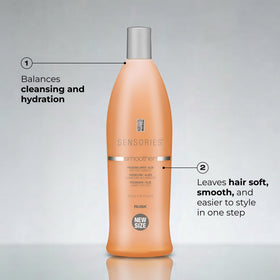 RUSK shampoo pouring texture illustrating smooth, emollient formula