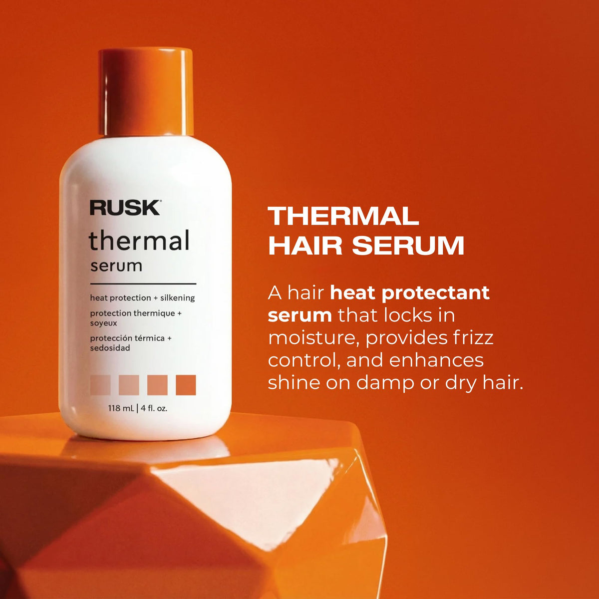 RUSK texture close-up highlighting lightweight serum and smooth finish