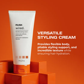 RUSK cream on hands demonstrating smooth application and control benefit