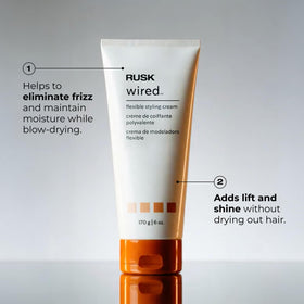 RUSK on wavy hair in lifestyle shot enhancing natural wave and movement benefit