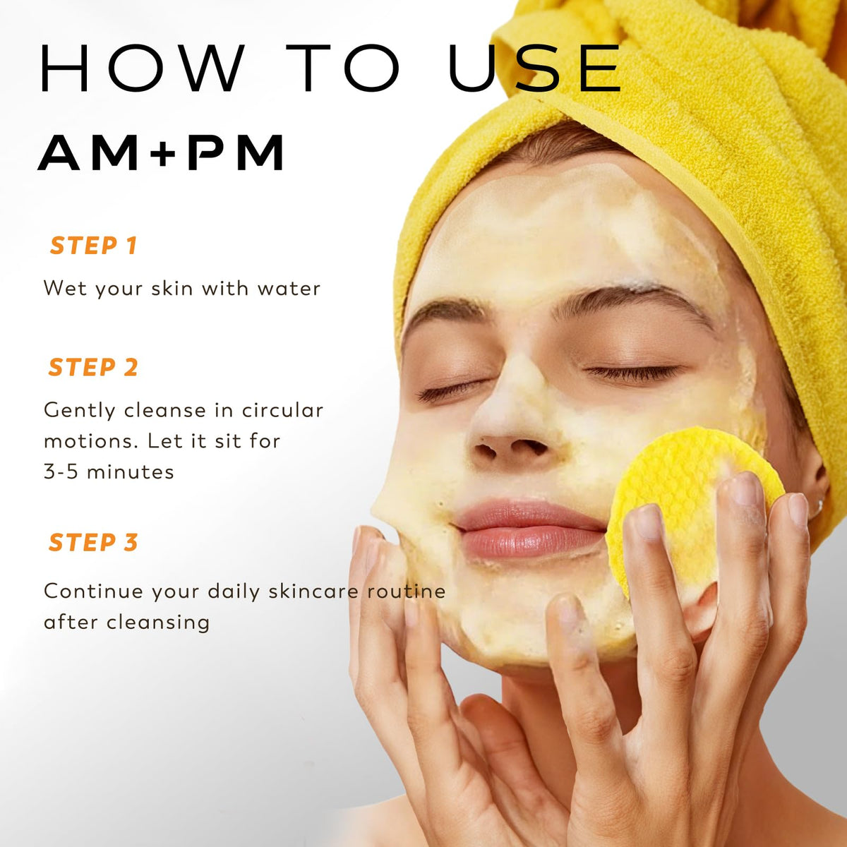 Rvlaim pad applied to cheek demonstrating easy makeup removal