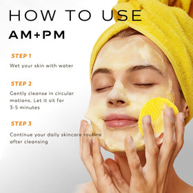 Rvlaim pad applied to cheek demonstrating easy makeup removal