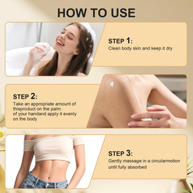 RVTWOD hand massaging oil into arm for softer, smoother skin
