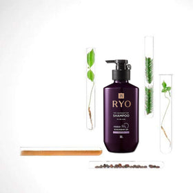 Ryo shampoo on bathroom shelf in a neat daily care setting