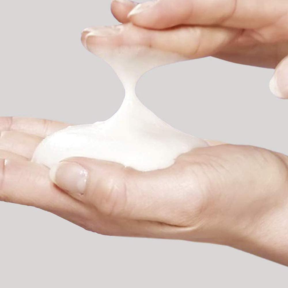RYO pouring shampoo into palm to show consistency and easy use