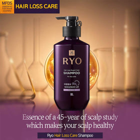 Ryo bottle held over wet hair showing easy application
