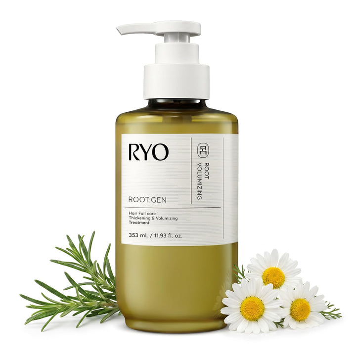 Ryo ROOT:GEN front packaging showing bottle and label benefits