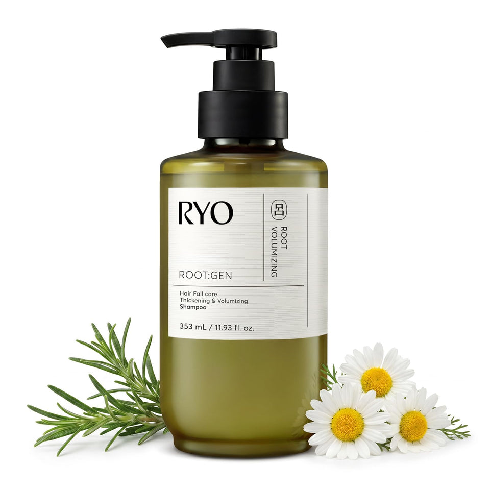 Ryo Root:Gen front packaging showing bottle and label for easy recognition and product benefit