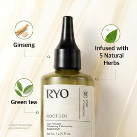 RYO bottle next to hand for scale showing 2.7 fl oz size and travel-friendly design