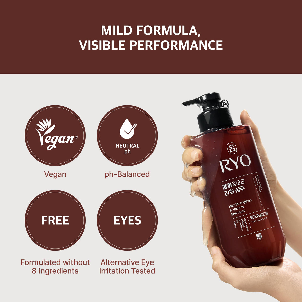 RYO scalp massage demo showing shampoo activating and cleansing roots