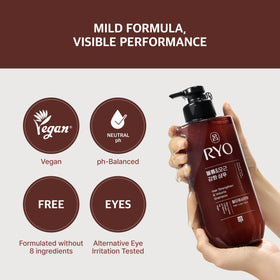 RYO scalp massage demo showing shampoo activating and cleansing roots