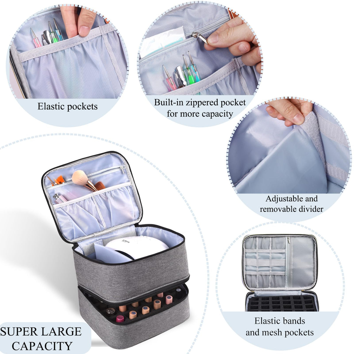 RZMAYIS bottom compartment with upright bottles preventing spills benefit