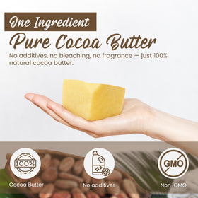 SAAQIN cocoa butter chunks texture close-up showing creamy, workable consistency