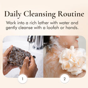 SAAQIN foam on wet hair demonstrating clarifying shampoo benefit