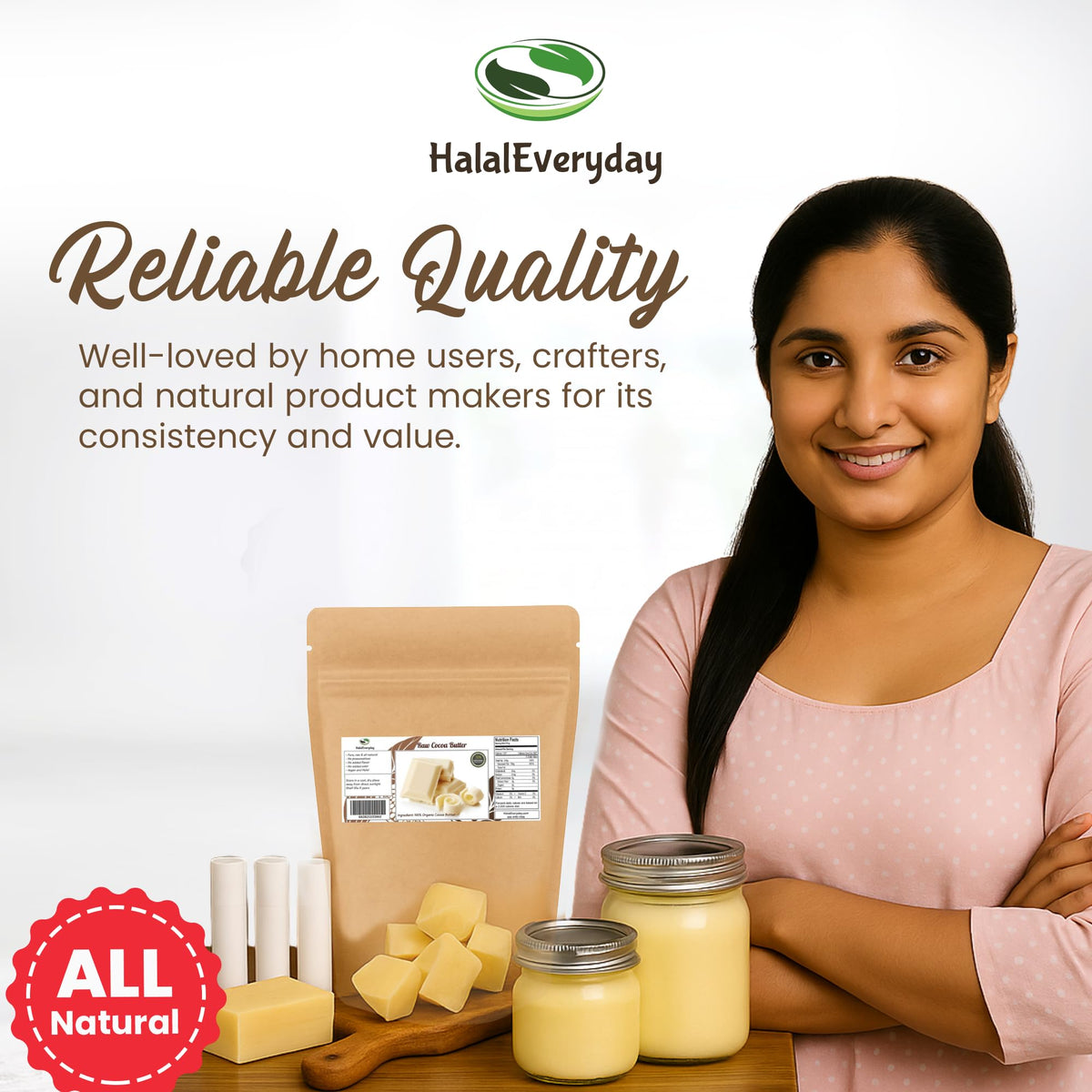 SAAQIN homemade lotion jar using cocoa butter for rich skin-feel