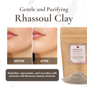 SAAQIN close-up of fine rhassoul clay texture highlighting easy mixing