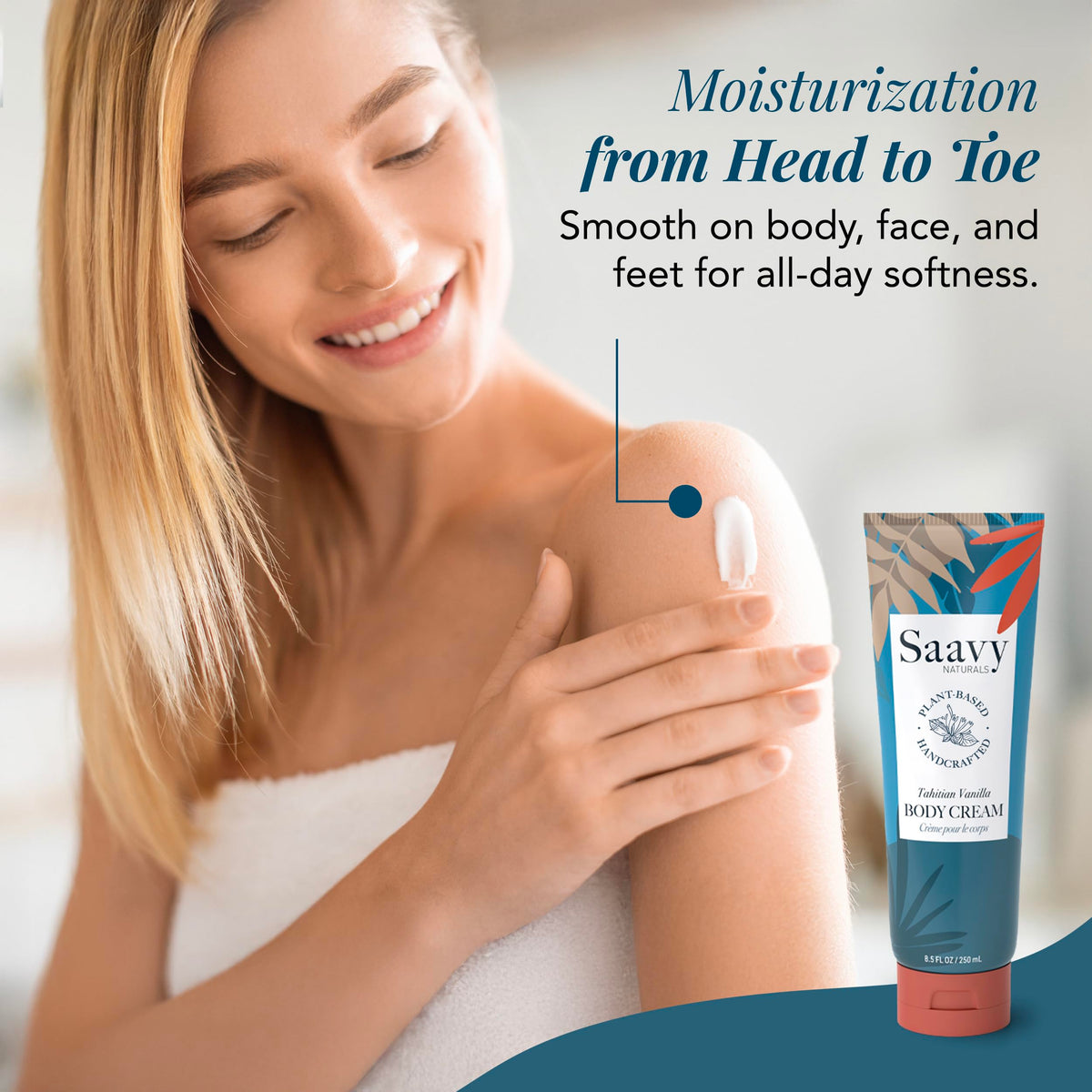 Saavy Naturals open jar revealing creamy texture for deep moisturization