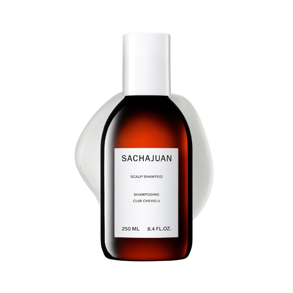 SACHAJUAN bottle front view showing clean anti-dandruff packaging and benefits