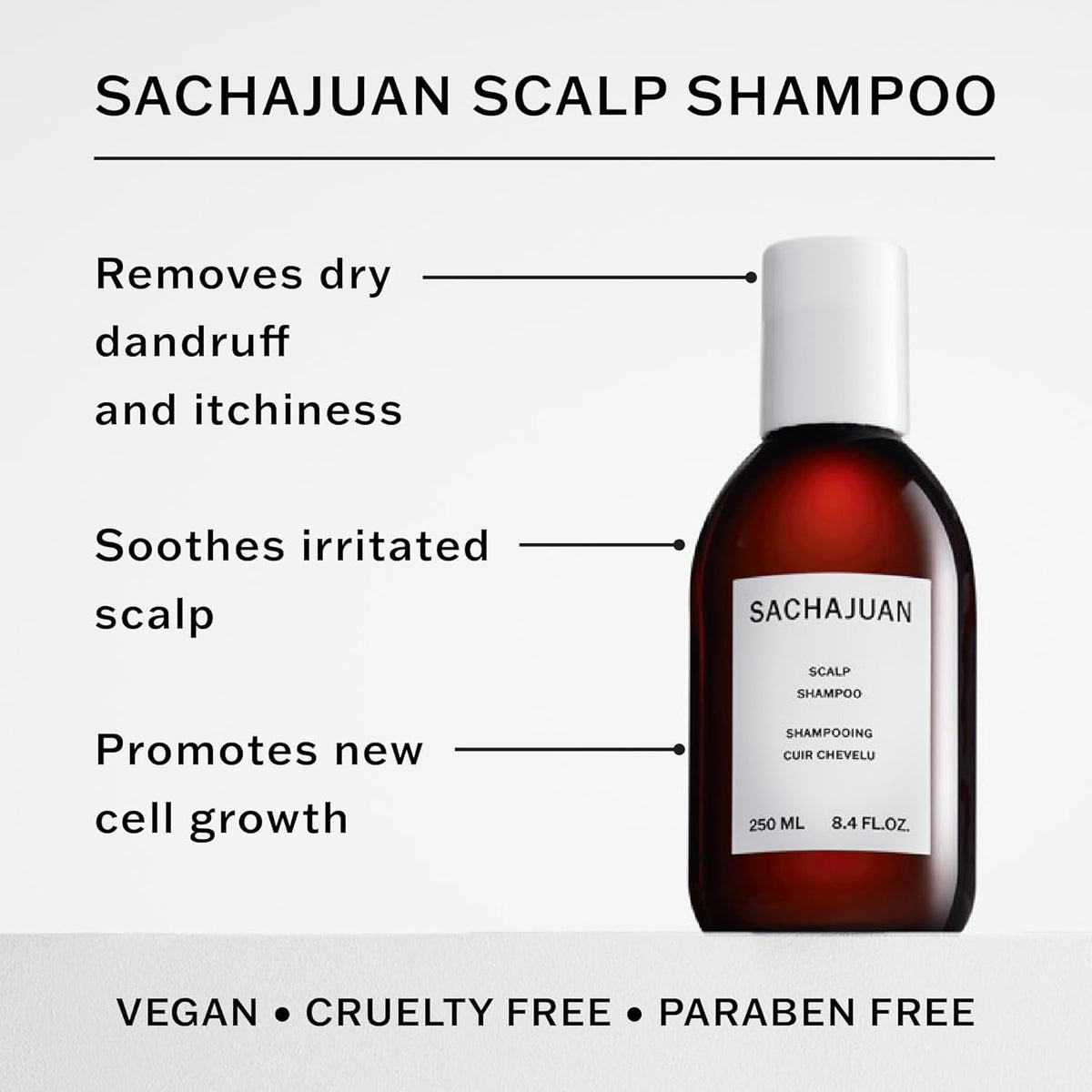 SACHAJUAN shampoo lather texture demonstrating gentle foam and exfoliation