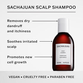 SACHAJUAN shampoo lather texture demonstrating gentle foam and exfoliation