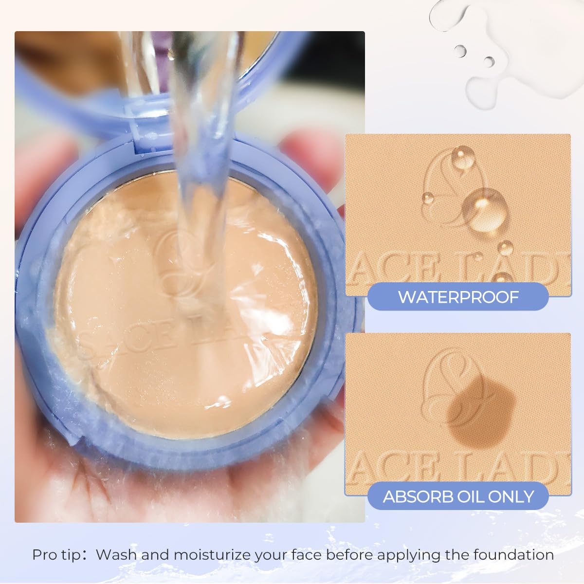 SACE LADY application on model T-zone highlighting matte oil-control result