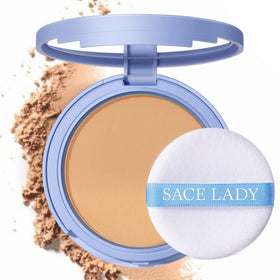 SACE LADY compact front open showing powder pan for easy touch-ups