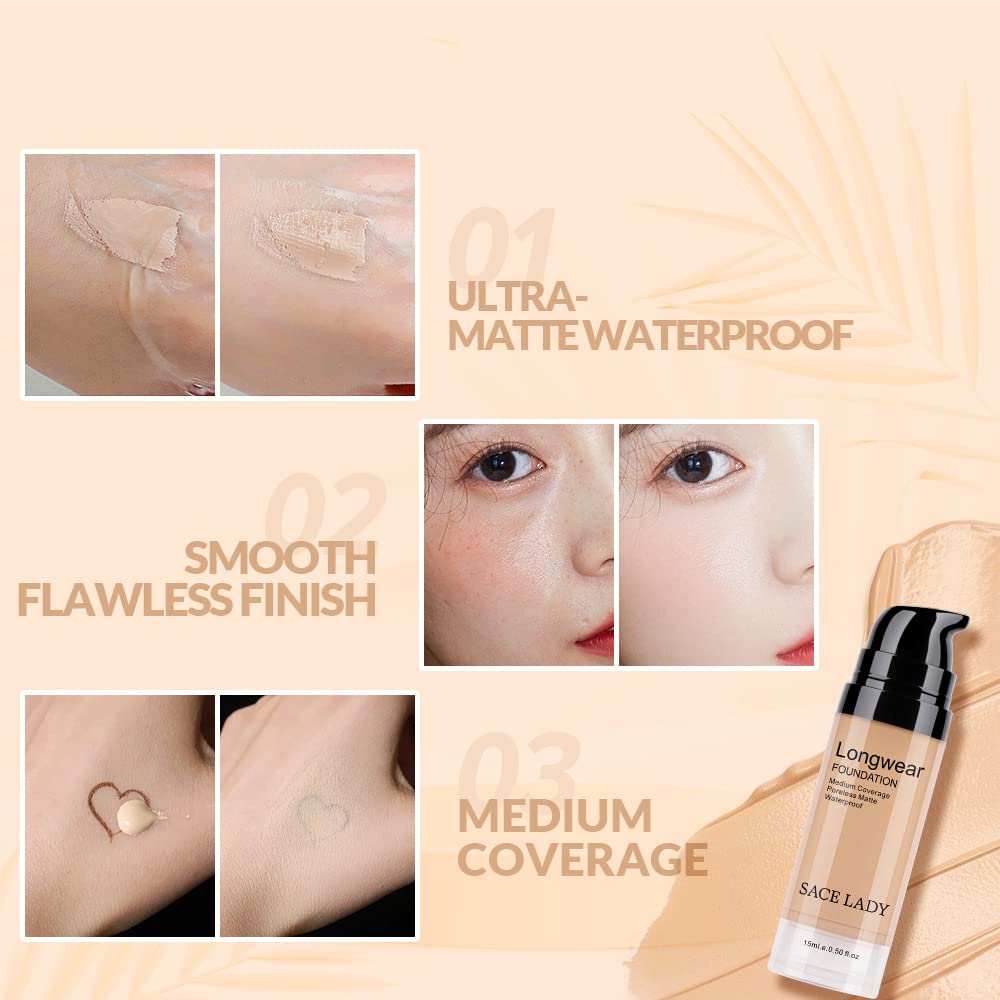 SACE LADY foundation texture swatch demonstrating buildable, natural coverage