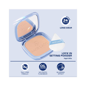SACE LADY compact inside a handbag for on-the-go touch-up convenience