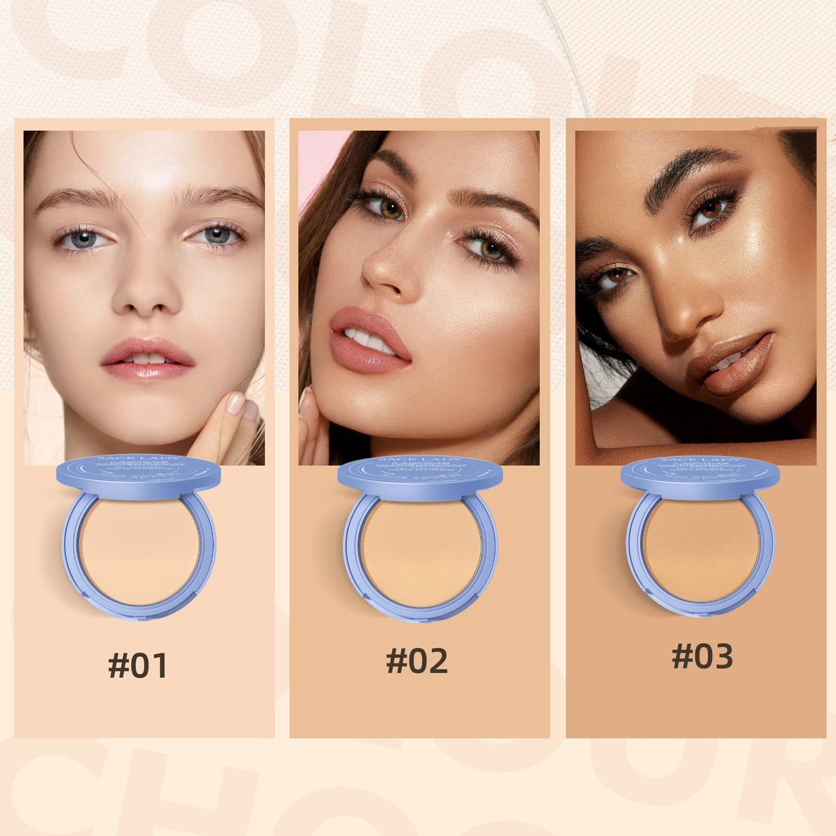 SACE LADY matte finish swatch on arm showing blurring and even coverage