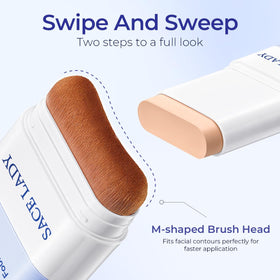 SACE LADY stick texture close-up illustrating cream-to-powder finish and pore blurring