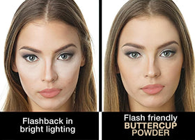 Sacha Cosmetics open jar showing loose Buttercup Light powder surface for texture clarity