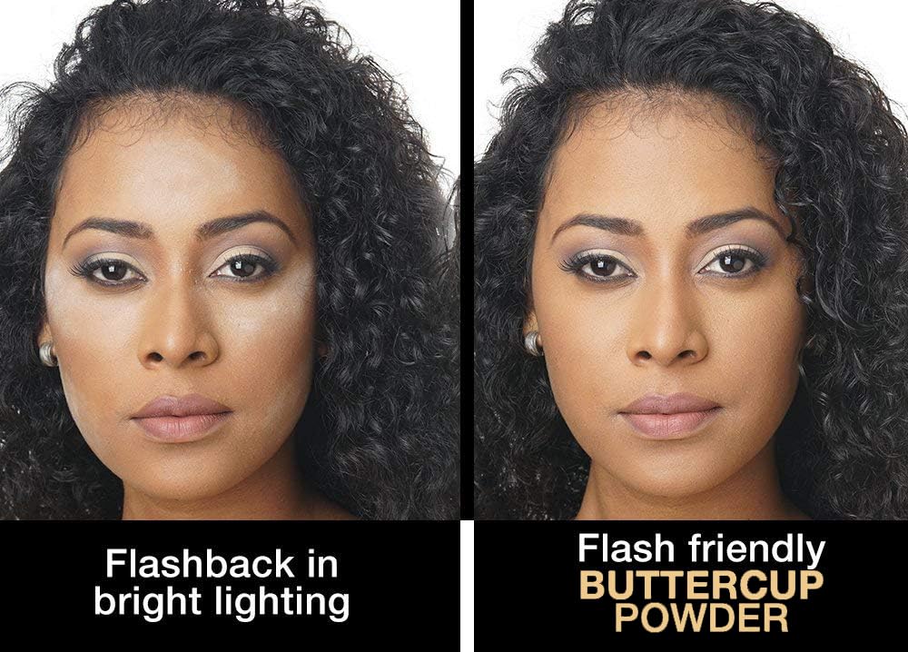 Sacha open powder pan revealing warm Buttercup shade for medium to dark tones
