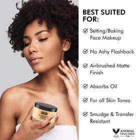 Sacha Cosmetics Buttercup powder texture closeup highlighting finely milled formula for smooth finish