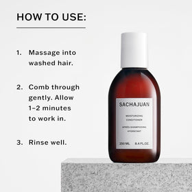 SACHAJUAN creamy conditioner texture close-up for rich hydration benefit