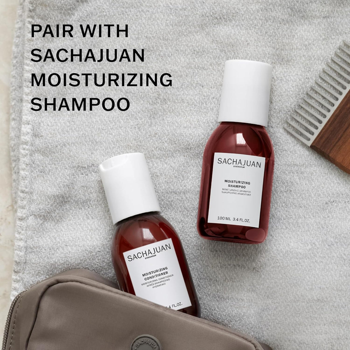 SACHAJUAN conditioner being applied in shower for frizz control benefit