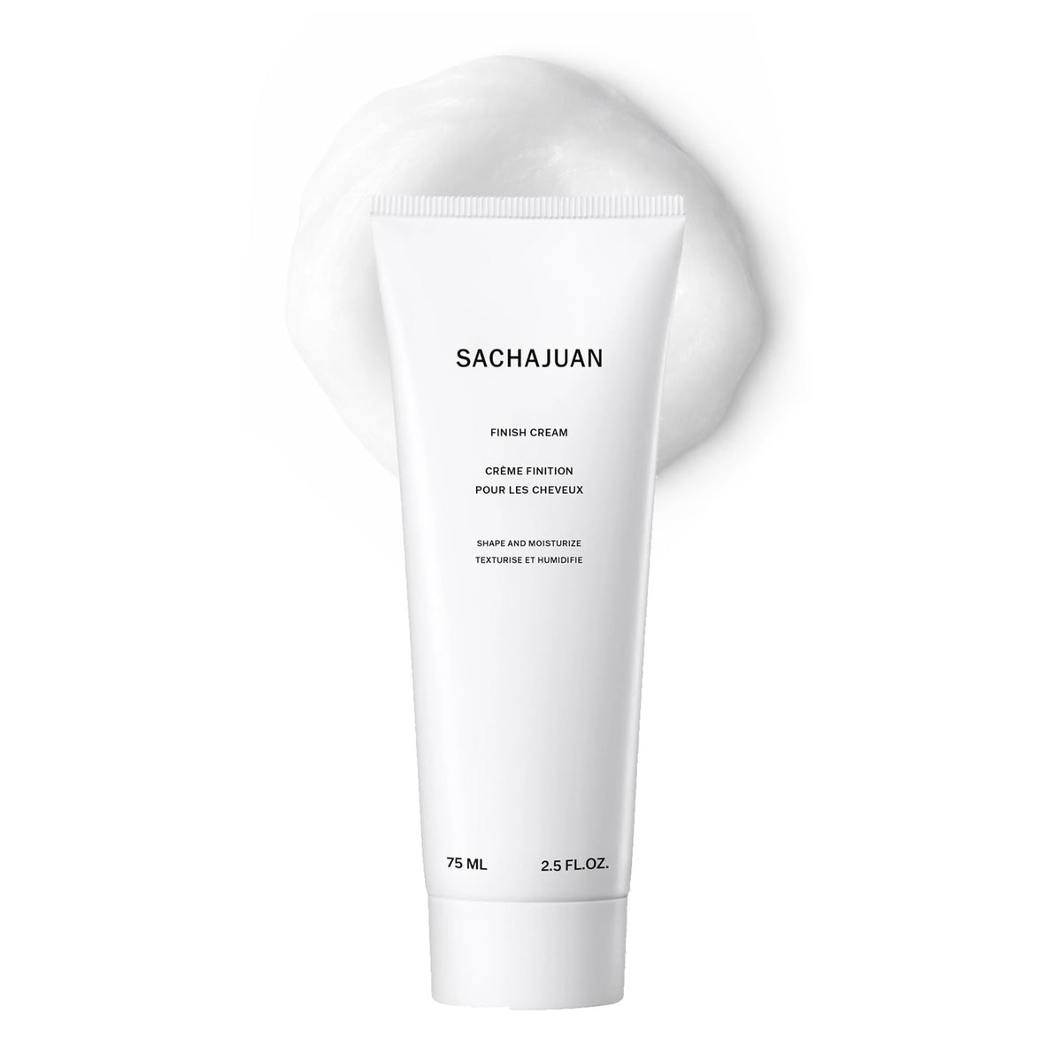 SACHAJUAN finish cream front tube showing product design and travel size benefit