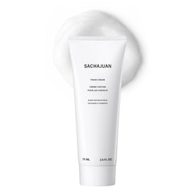 SACHAJUAN finish cream front tube showing product design and travel size benefit