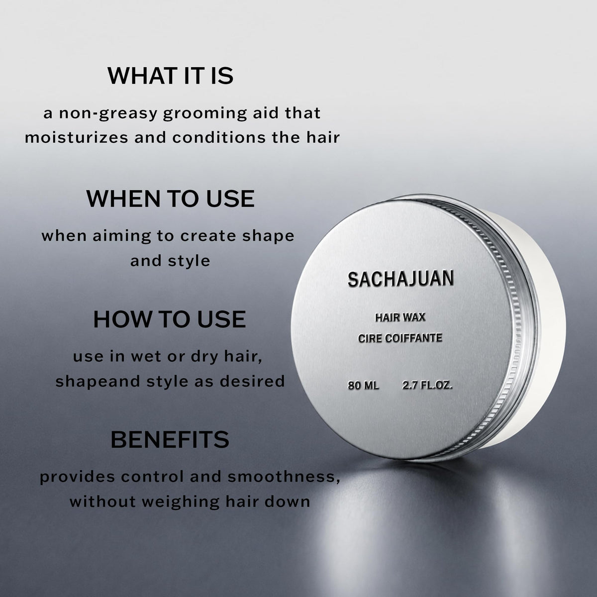 SACHAJUAN close-up of wax texture, shows smooth spreadable consistency