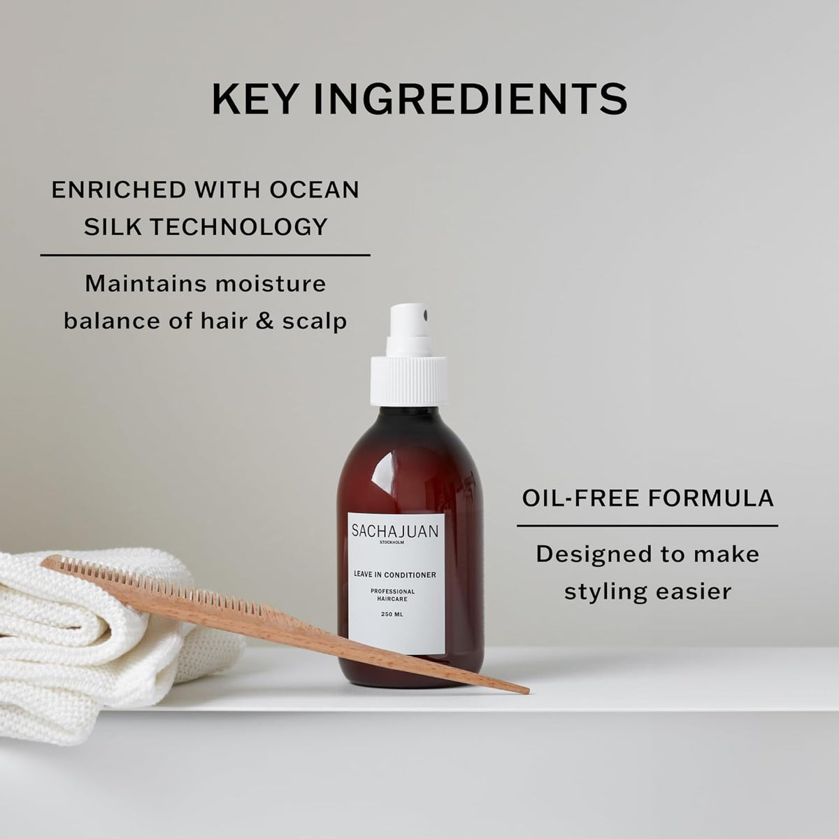 SACHAJUAN texture splash showing lightweight, oil-free formula for non-greasy hydration