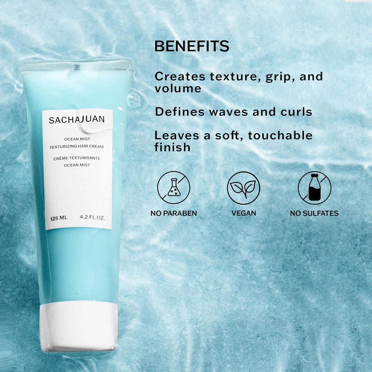 SACHAJUAN close-up of cream texture highlighting lightweight consistency