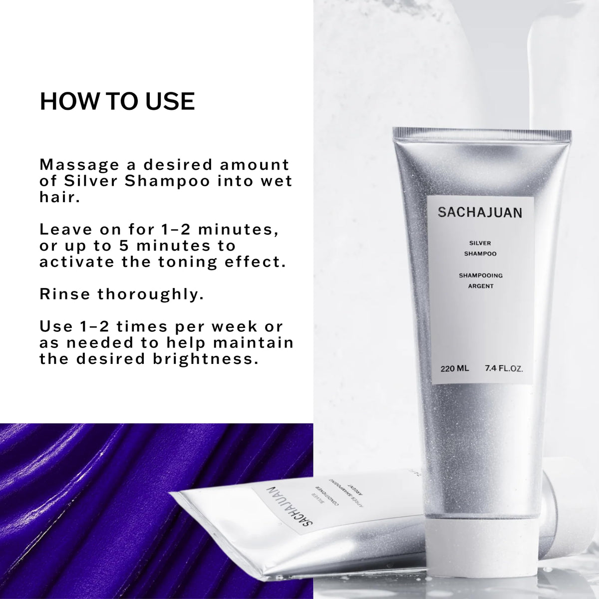 SACHAJUAN bottle beside a ruler showing 7.4 fl oz size and scale