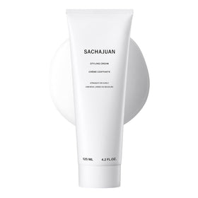 SACHAJUAN styling cream front packaging showing bottle and label benefits