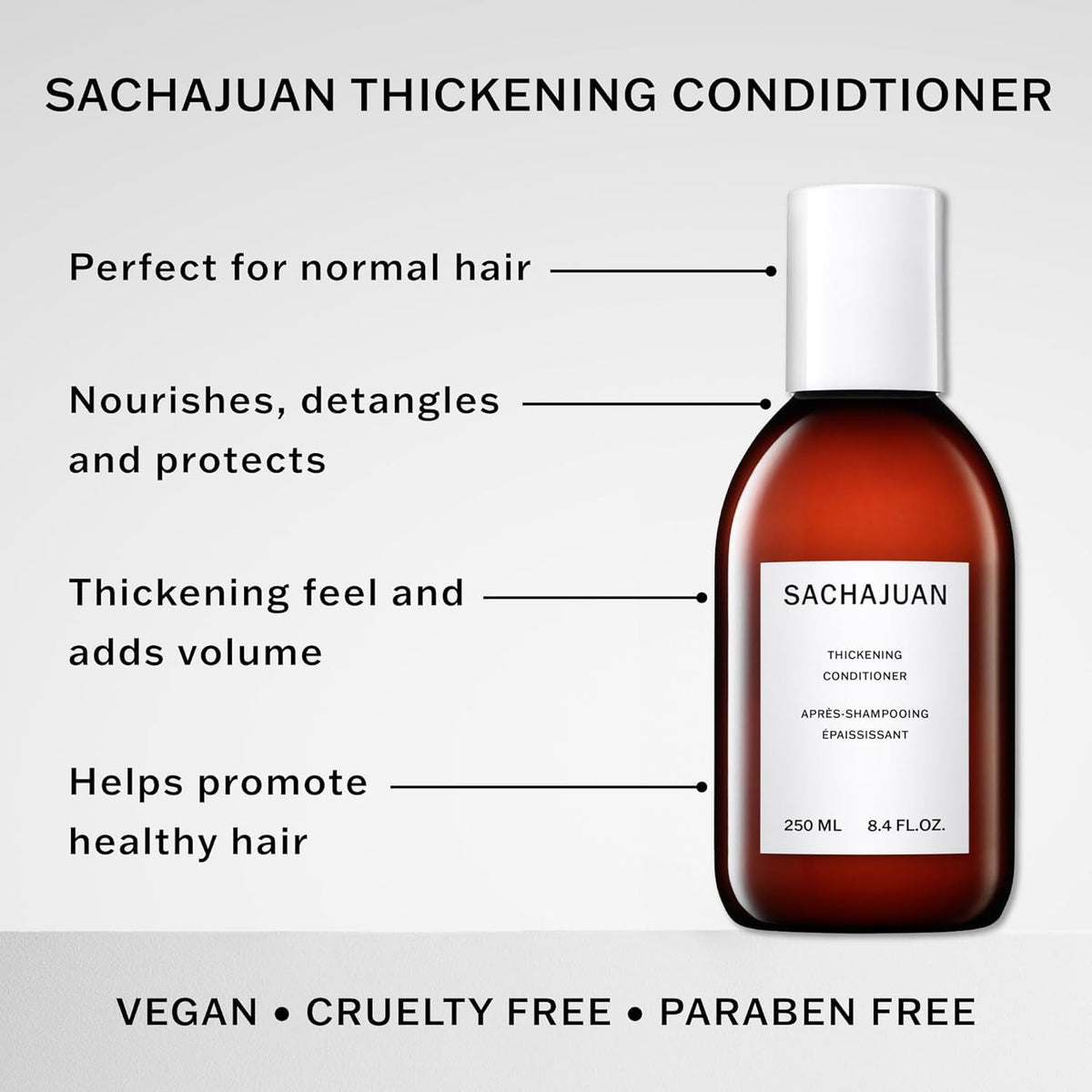SACHAJUAN creamy conditioner texture on hand offering lightweight hydration