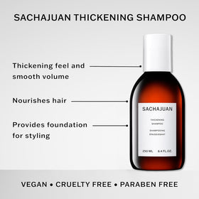 SACHAJUAN label detail and pump, emphasizes product quality and ease