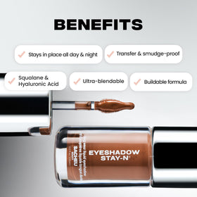 Sacheu arm swatches displaying matte and shimmer payoff and blendability